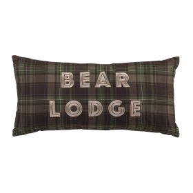 Bear Panels Plaid Decorative Pillow