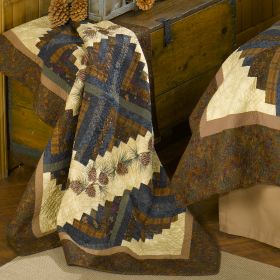 Cabin Raising Pinecone Cotton Throw