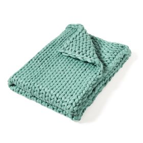 Chunky Knitted (Aqua) Throw Blanket