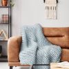 Chunky Knitted (Blue) Throw Blanket