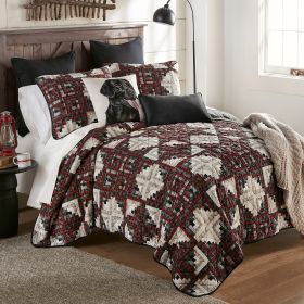 Log Cabin Star 3PC King Quilt Set
