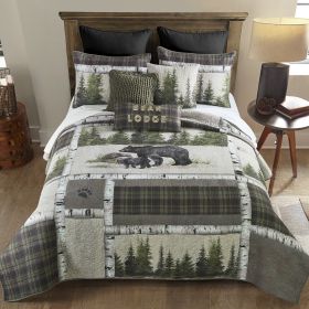 Bear Panels UCC 3PC Queen Quilt Set