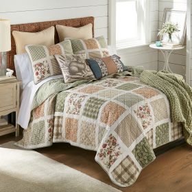 Peach Rose 3PC King Quilt Set