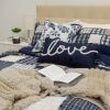 Checkerboard Indigo 3PC Queen Quilt Set