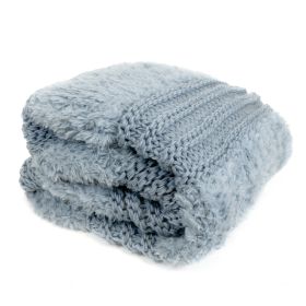 Plush Knit Throw (Dusty Blue)