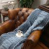 Plush Knit Throw (Dusty Blue)