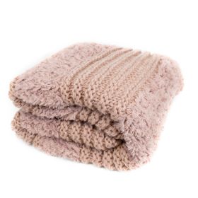 Plush Knit Throw (Silver Pink)