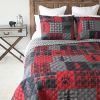 Red Forest 3pc Queen Quilt Set