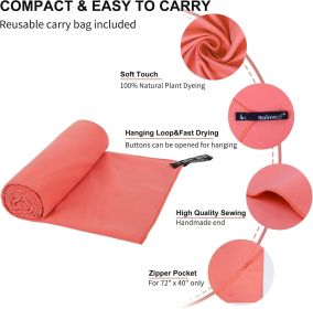 Microfiber Towel Perfect Travel & Gym & Camping Towel. Quick Dry - Super Absorbent - Ultra Compact - Lightweight. Suitable for Trip, Beach, Showe