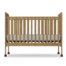 4-in-1 Convertible Baby Crib, Wood Full Size Toddler Bed with Locking Wheels, Non-Toxic Finish (Color: NATURAL)
