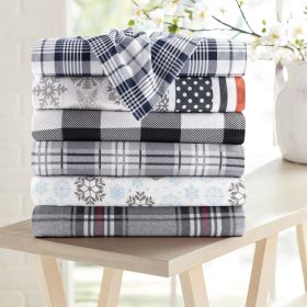 Kathy Ireland 100% Turkish Cotton Flannel Sheet Set (Color: Gray Blue Frost, size: Twin XL)